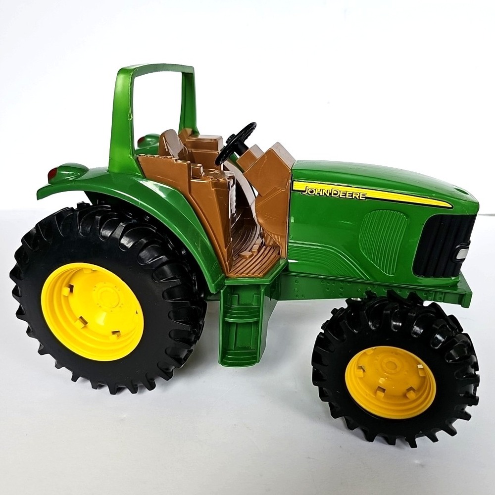 John Deere Toy Tractor Green Yellow Plastic Rolling Wheels Farm Toy Collectible